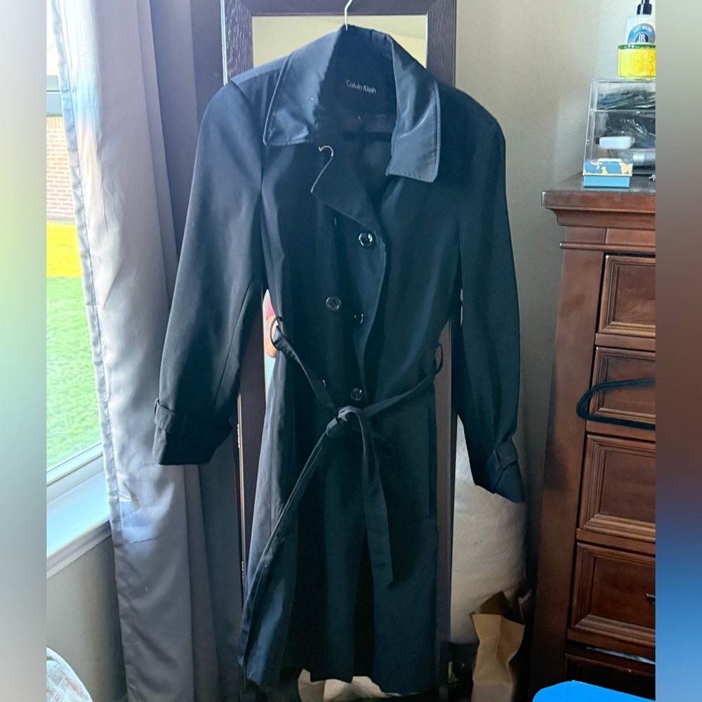 Calvin Klein Classic Black Trench Coat
